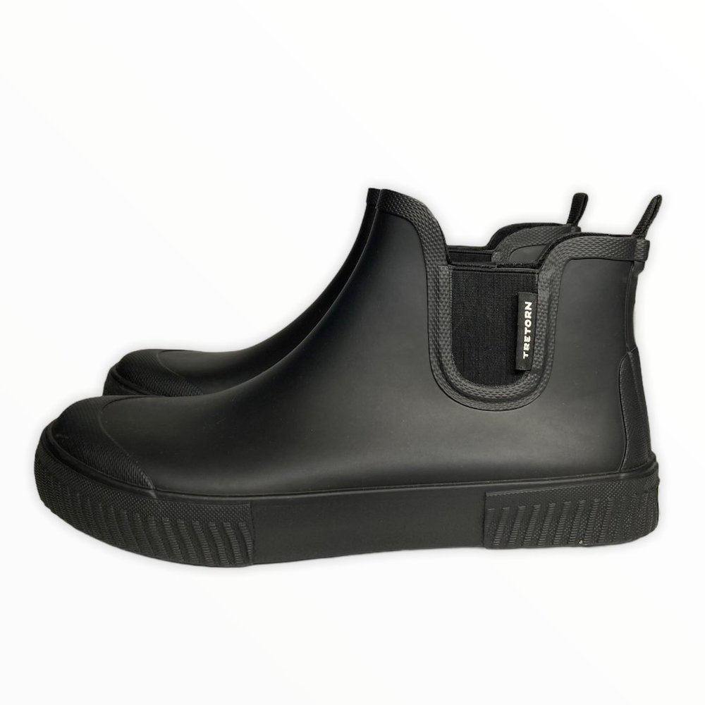 TRETORN Black Rubber Gus Pull On Rain Boots 8